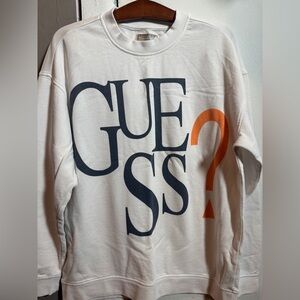 🚨GUESS White and Orange Men's Sweater🚨
